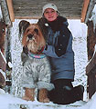 Emmanuel and her owner Jana, after Ring qualifying, town Apatity, 31.01.04, photo: Trubina, 46kb, 342x400p