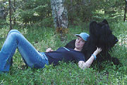 Euripid and his owner Inna, may 2005, photo: Mednova, 450x300p, 50kb