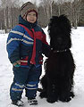 Euripid and his owner Misha, winter 2004, photo: Mednova, 228x300p, 22kb