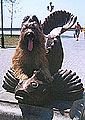 Apollo on the sculpture of fish-bullhead, Berdyansk (Black See), August 2001, photo: Kozlova, 281x360p, 37kb